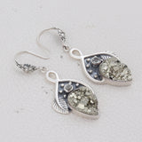 925 Sterling Silver Pendant Set Made with  Pyrite  Druzy  Gemstone