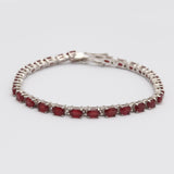 Natural Ruby Silver Bracelet