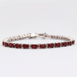 Natural Ruby Silver Bracelet