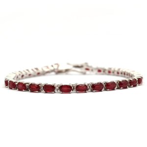 Natural Ruby Silver Bracelets