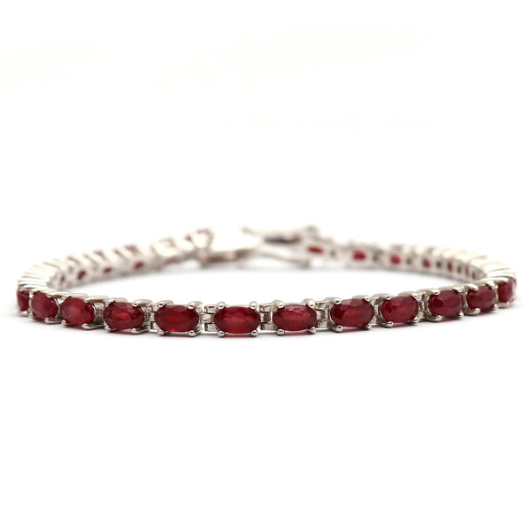 Natural Ruby Silver Bracelets