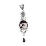 925 Sterling Silver Pendant Set Made with Peanut Wood Jasper Gemstone