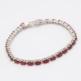 Natural Ruby Silver Bracelet