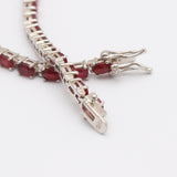 Natural Ruby Silver Bracelet