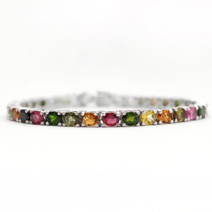 Natural Tourmaline Silver Bracelets