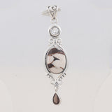 925 Sterling Silver Pendant Set Made with Peanut Wood Jasper Gemstone