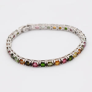Natural Tourmaline Silver Bracelets