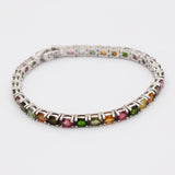 Natural Tourmaline Silver Bracelet