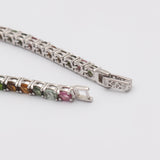 Natural Tourmaline Silver Bracelet