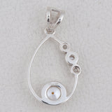 925 Sterling Silver Pendant Set Made with  Pearl Gemstone