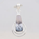 925 Sterling Silver Pendant Set Made with Dendritic Opal  Gemstone