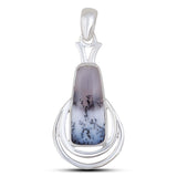 925 Sterling Silver Pendant Set Made with Dendritic Opal  Gemstone