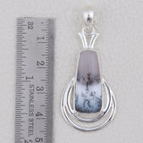 925 Sterling Silver Pendant Set Made with Dendritic Opal  Gemstone