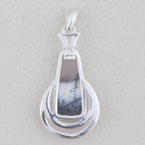 925 Sterling Silver Pendant Set Made with Dendritic Opal  Gemstone