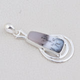 925 Sterling Silver Pendant Set Made with Dendritic Opal  Gemstone