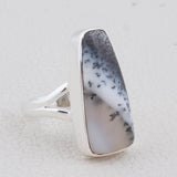 925 Sterling Silver Pendant Set Made with Dendritic Opal  Gemstone