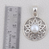 925 Sterling Silver Pendant Set Made with  Pearl Gemstone