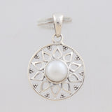 925 Sterling Silver Pendant Set Made with  Pearl Gemstone