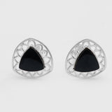 Black Onyx Silver Cufflinks