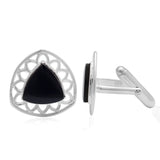 Black Onyx Silver Cufflinks