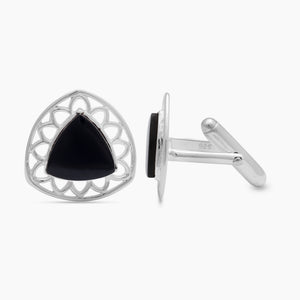 Black Onyx Silver Cufflinks