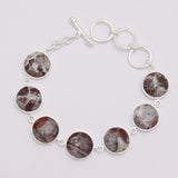 Crazy Lace Agate Silver Bracelet