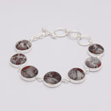 Crazy Lace Agate Silver Bracelet