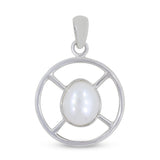 Pectolite Pearl Silver Pendant