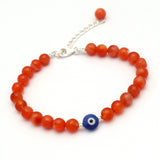 Evil Eye & Carnelian Beads Bracelet