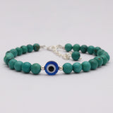 Evil eye & Tibetan Turquoise Beads Bracelet