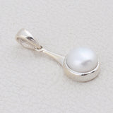 925 Sterling Silver Pendant Set Made with  Pearl Gemstone