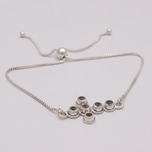 Natural Amethyst Silver Bracelets