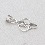 Green Amethyst Silver Pendant