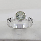 Green Amethyst Silver Ring