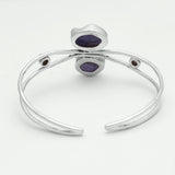 Raw Tanzanite Silver Bangle