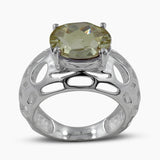 Green Amethyst Silver Rings