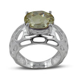 Green Amethyst Silver Ring