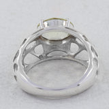 Green Amethyst Silver Ring