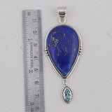 Lapis Lazuli Gemstone 925 Sterling Silver Pendant Set