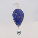 Lapis Lazuli Gemstone 925 Sterling Silver Pendant Set