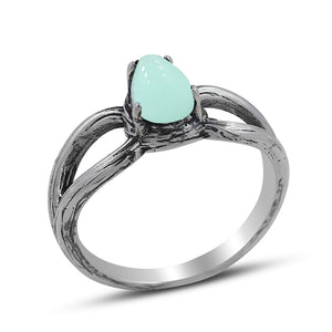 925 Sterling Silver Larimar Ring
