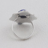 Lapis Lazuli Gemstone 925 Solid Silver Ring & Earrings Set