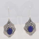 Lapis Lazuli Gemstone 925 Solid Silver Ring & Earrings Set