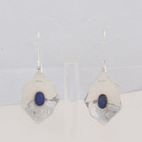 Lapis Lazuli Gemstone 925 Solid Silver Ring & Earrings Set