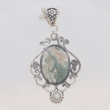 Moss Agate Gemstone 925 Sterling Silver Jewelry set