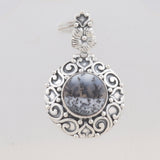 Dendritic Opal Gemstone 925 Sterling Silver Pendant Set