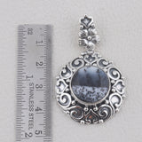 Dendritic Opal Gemstone 925 Sterling Silver Pendant Set