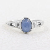 Natural Rainbow Moonstone Silver Ring