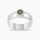 Rainbow Moonstone Silver Ring