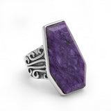 Charoite Silver Ring